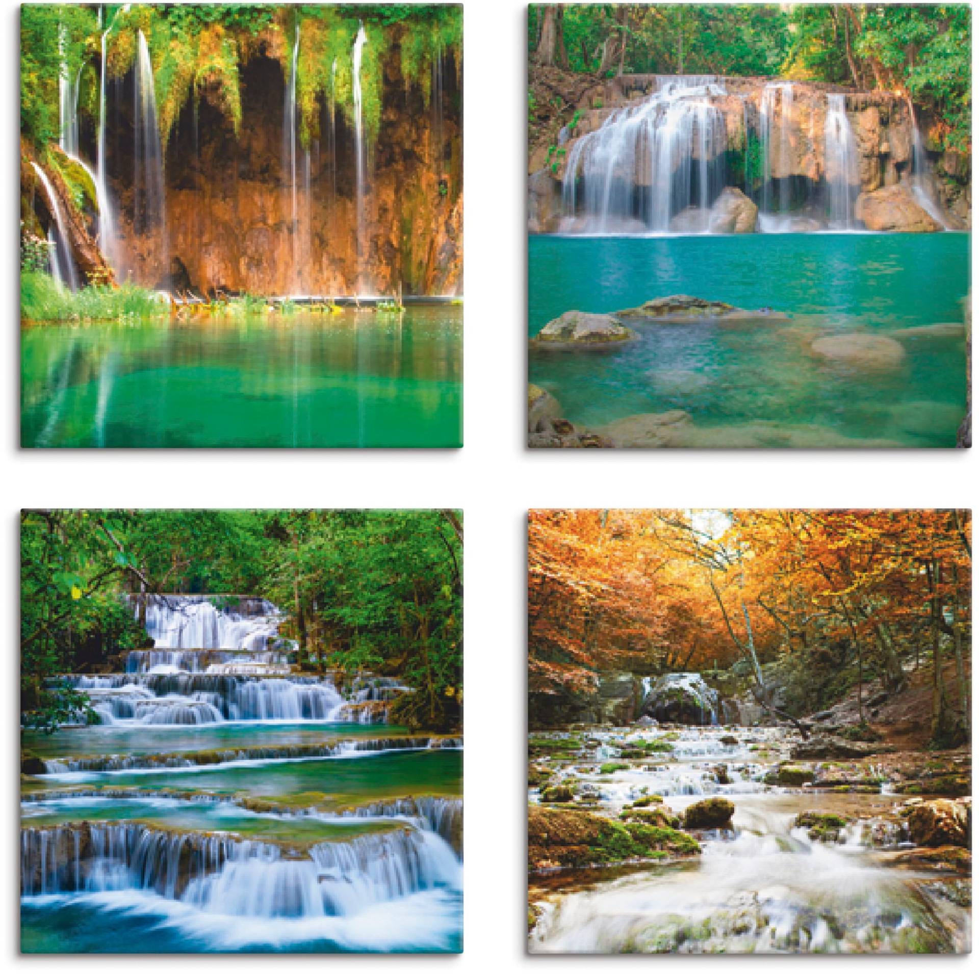 Artland Leinwandbild »Schöner Wasserfall im Wald«, Gewässer, (4 St.), 4er Set, verschiedene Grössen Artland Leinwandbild »Schöner Wasserfall im Wald«, Gewässer, (4 St.), 4er Set, verschiedene Grössen von Artland