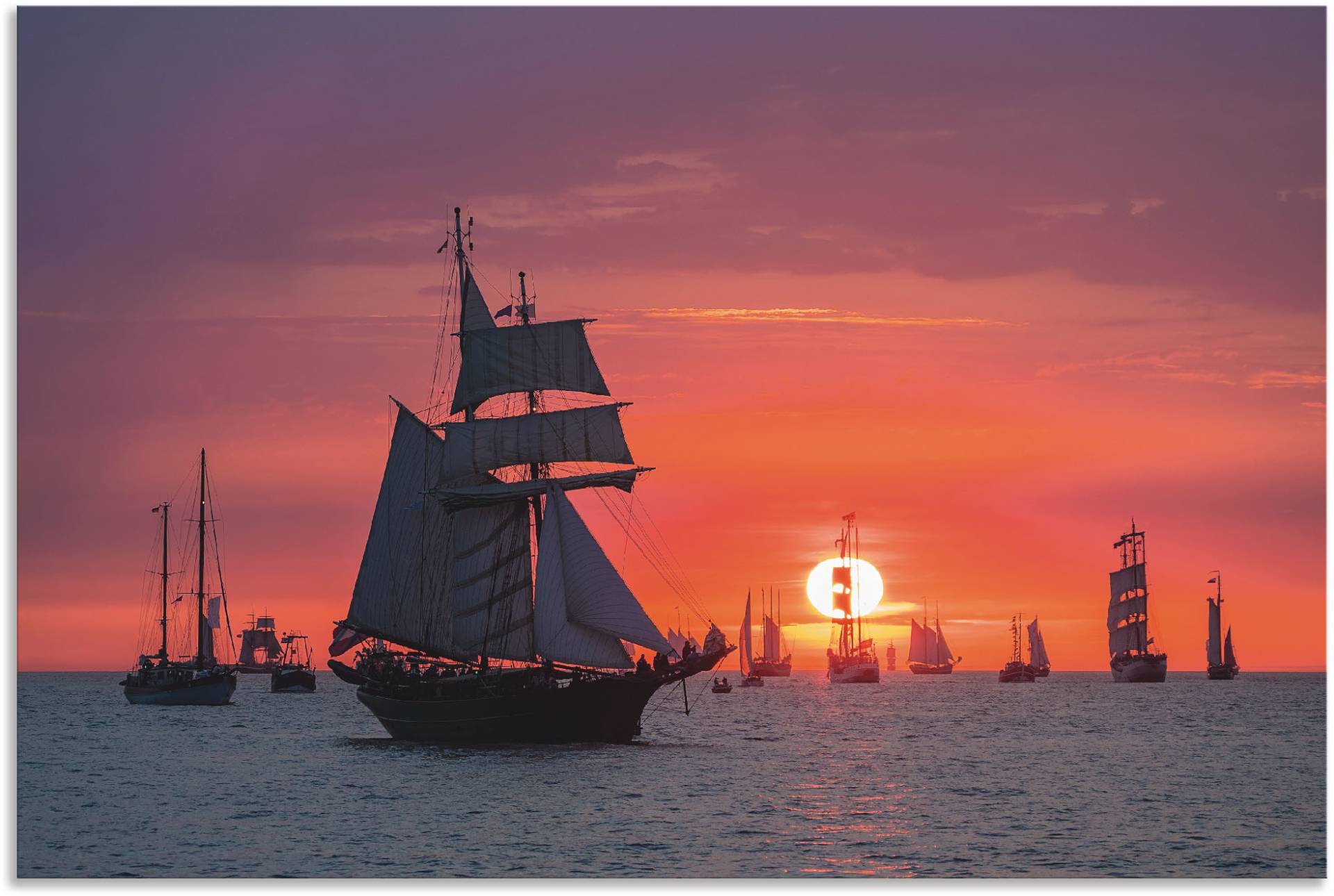 Artland Leinwandbild »Segelschiffe Hanse Sail in Rostock I«, Boote & Schiffe, (1 St.), auf Keilrahmen gespannt von Artland