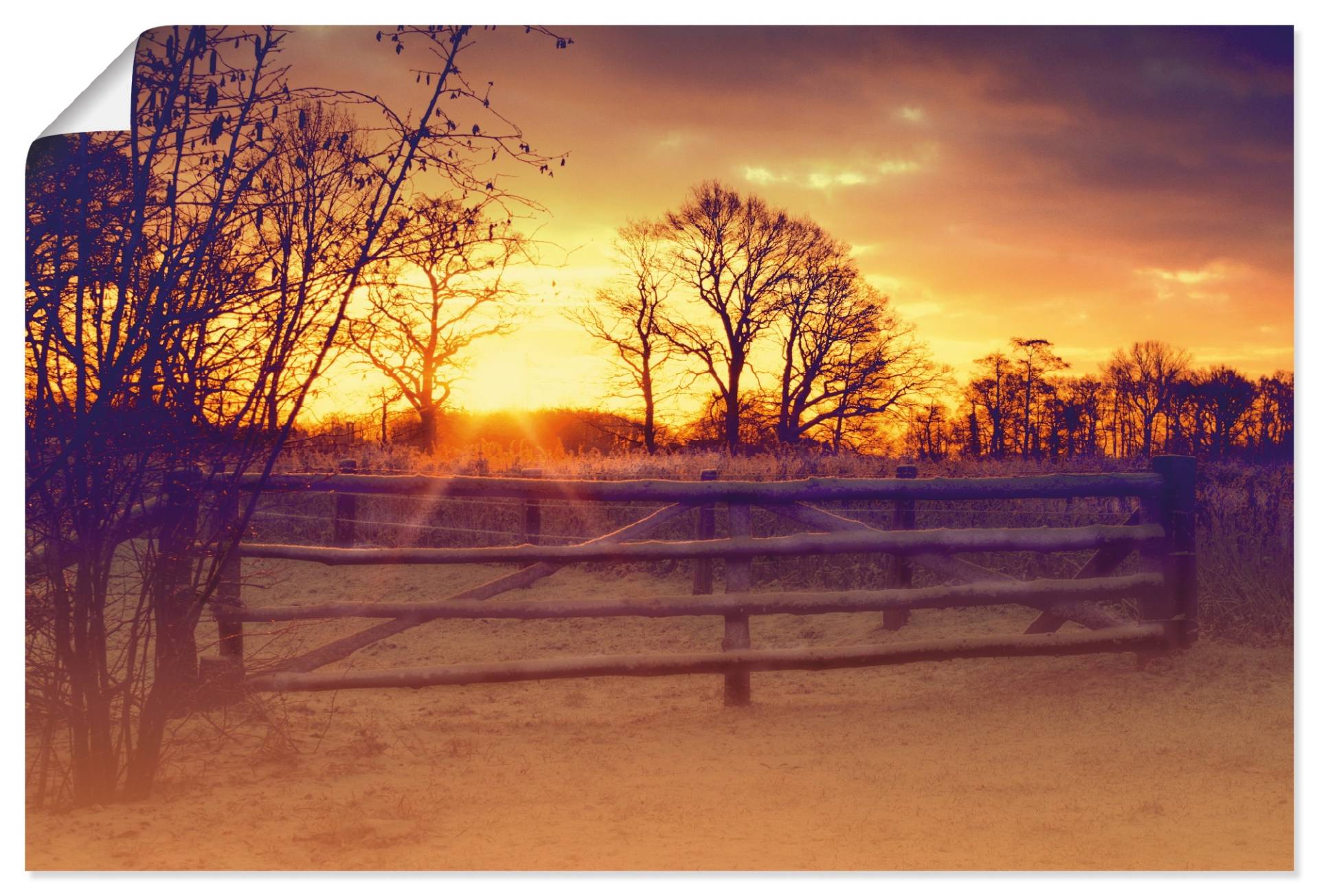 Artland Leinwandbild »Sonnenaufgang im Februar«, Sonnenaufgang & -untergang, (1 St.), auf Keilrahmen gespannt von Artland