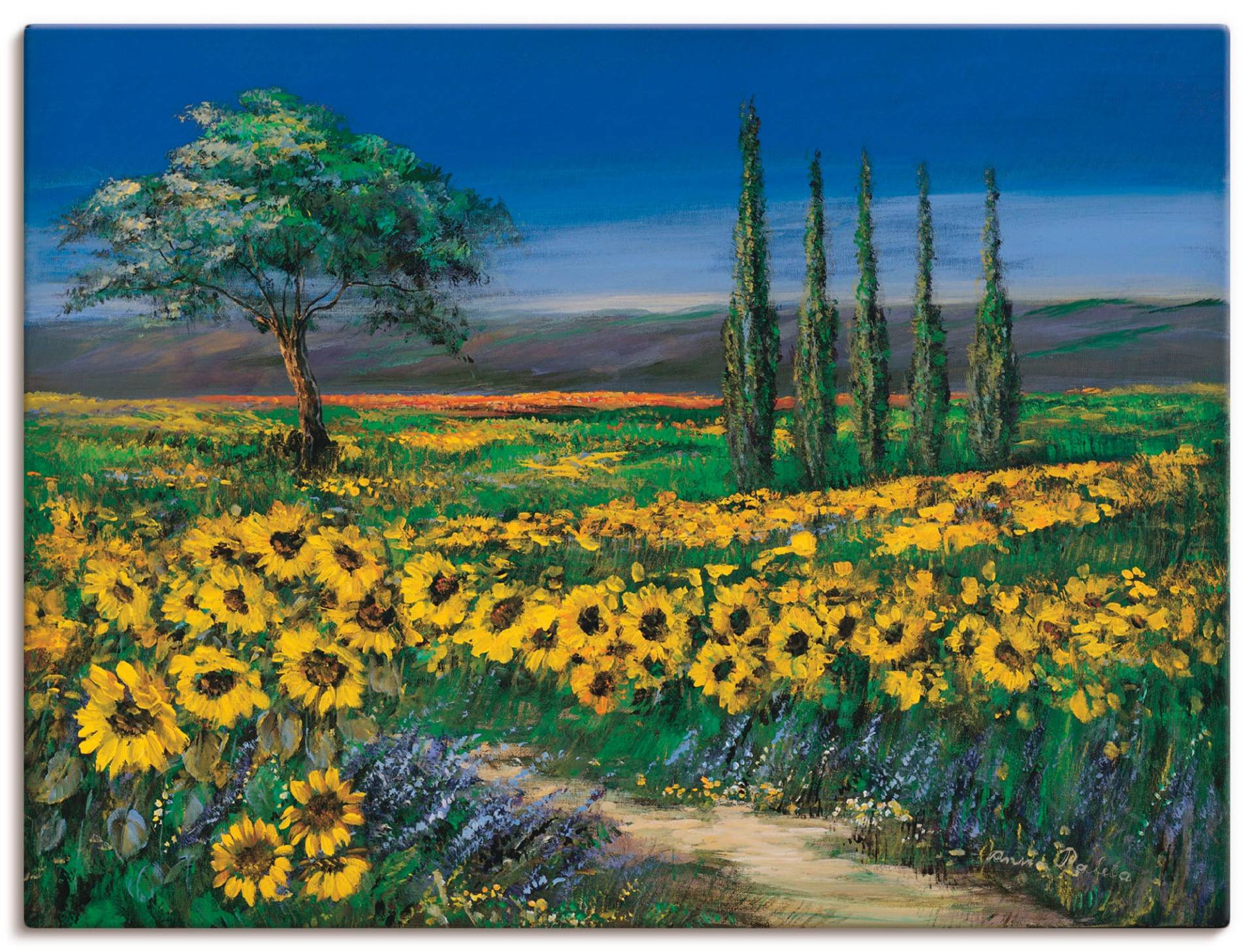 Artland Leinwandbild »Sonnenblumenfeld«, Blumen, (1 St.), auf Keilrahmen gespannt von Artland