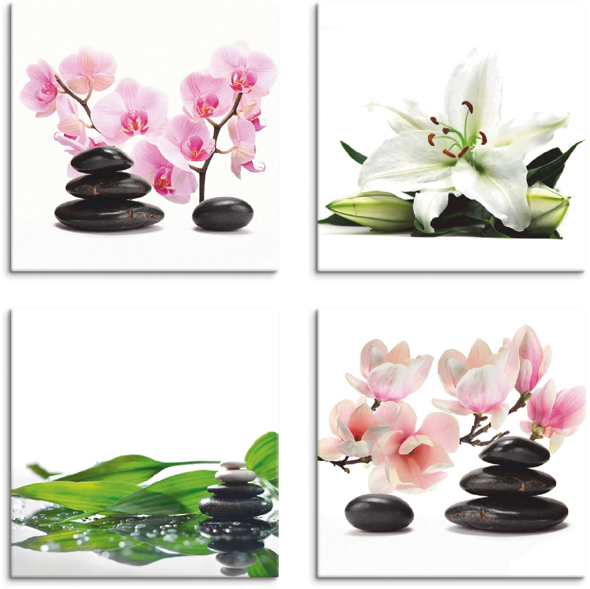 Artland Leinwandbild »Stein Orchidee Lilie Spa Bambus Magnolie«, Zen, (4 St.), 4er Set, verschiedene Grössen Artland Leinwandbild »Stein Orchidee Lilie Spa Bambus Magnolie«, Zen, (4 St.), 4er Set, verschiedene Grössen von Artland