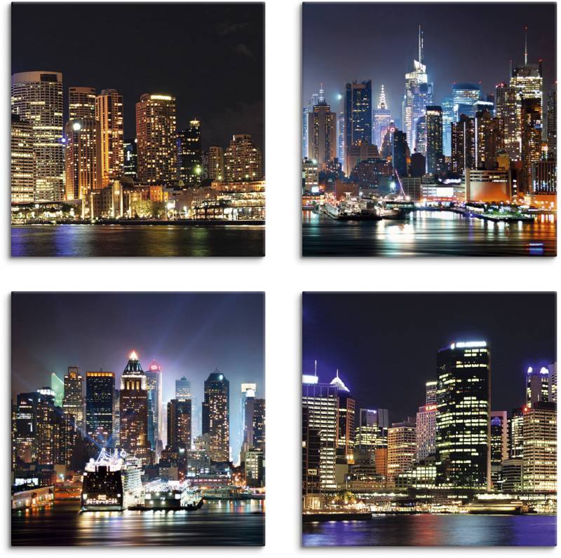 Artland Leinwandbild »Sydney Hafen und New York Times Square«, Städte, (4 St.), 4er Set, verschiedene Grössen von Artland