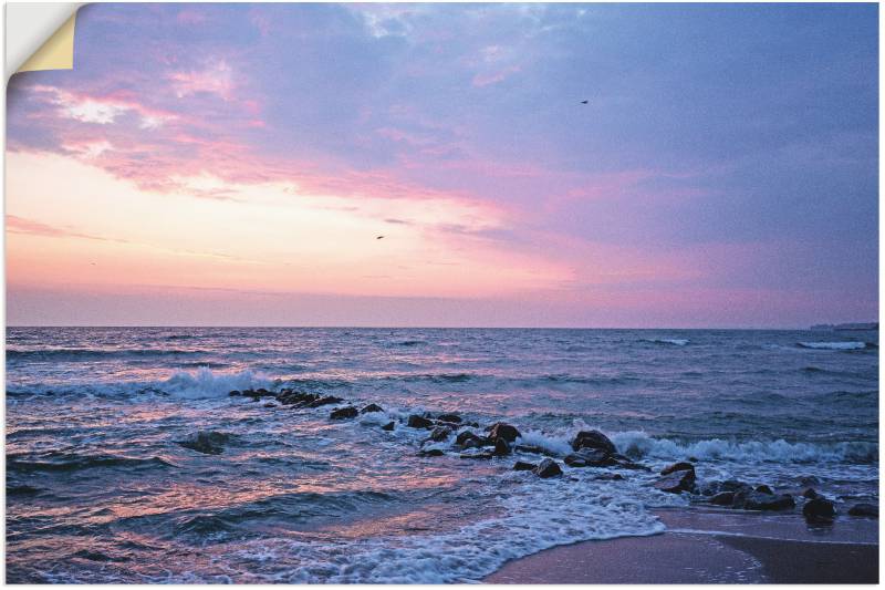 Artland Leinwandbild »Tagesbeginn am schönen Ostseestrand«, Gewässer, (1 St.), auf Keilrahmen gespannt von Artland