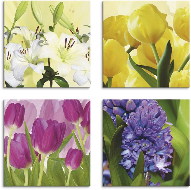 Artland Leinwandbild »Tulpen Lilien Hyazinthe«, Blumen, (4 St.), 4er Set, verschiedene Grössen von Artland