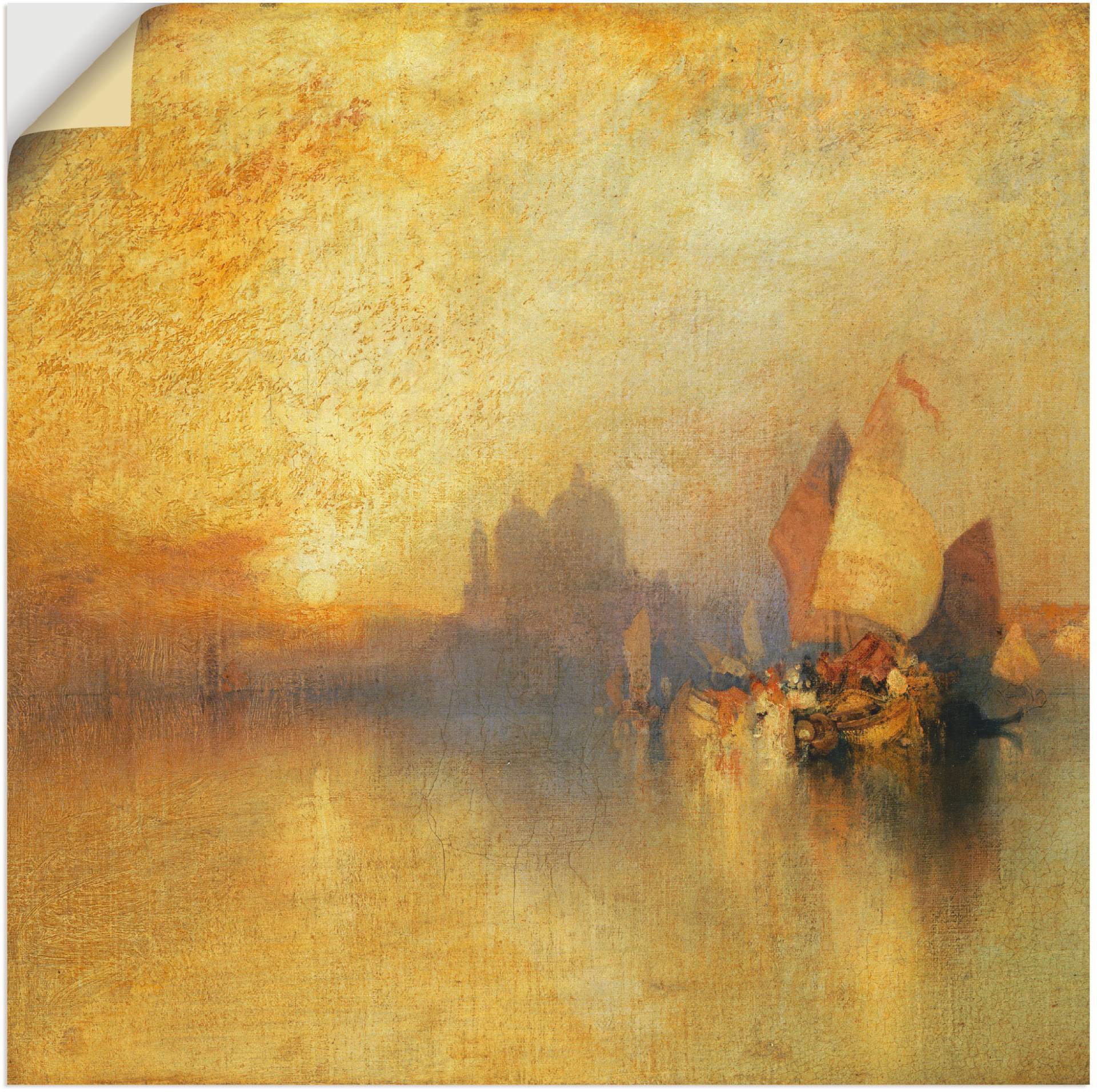 Artland Leinwandbild »Venedig bei Sonnenuntergang.«, Sonnenaufgang & -untergang, (1 St.), auf Keilrahmen gespannt von Artland