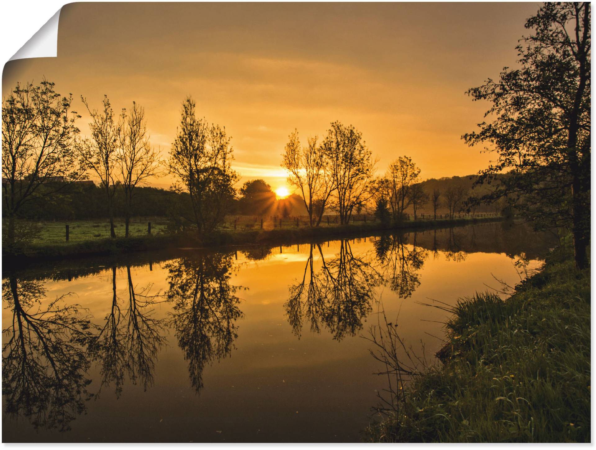 Artland Leinwandbild »goldener Morgen«, Sonnenaufgang & -untergang, (1 St.), auf Keilrahmen gespannt von Artland