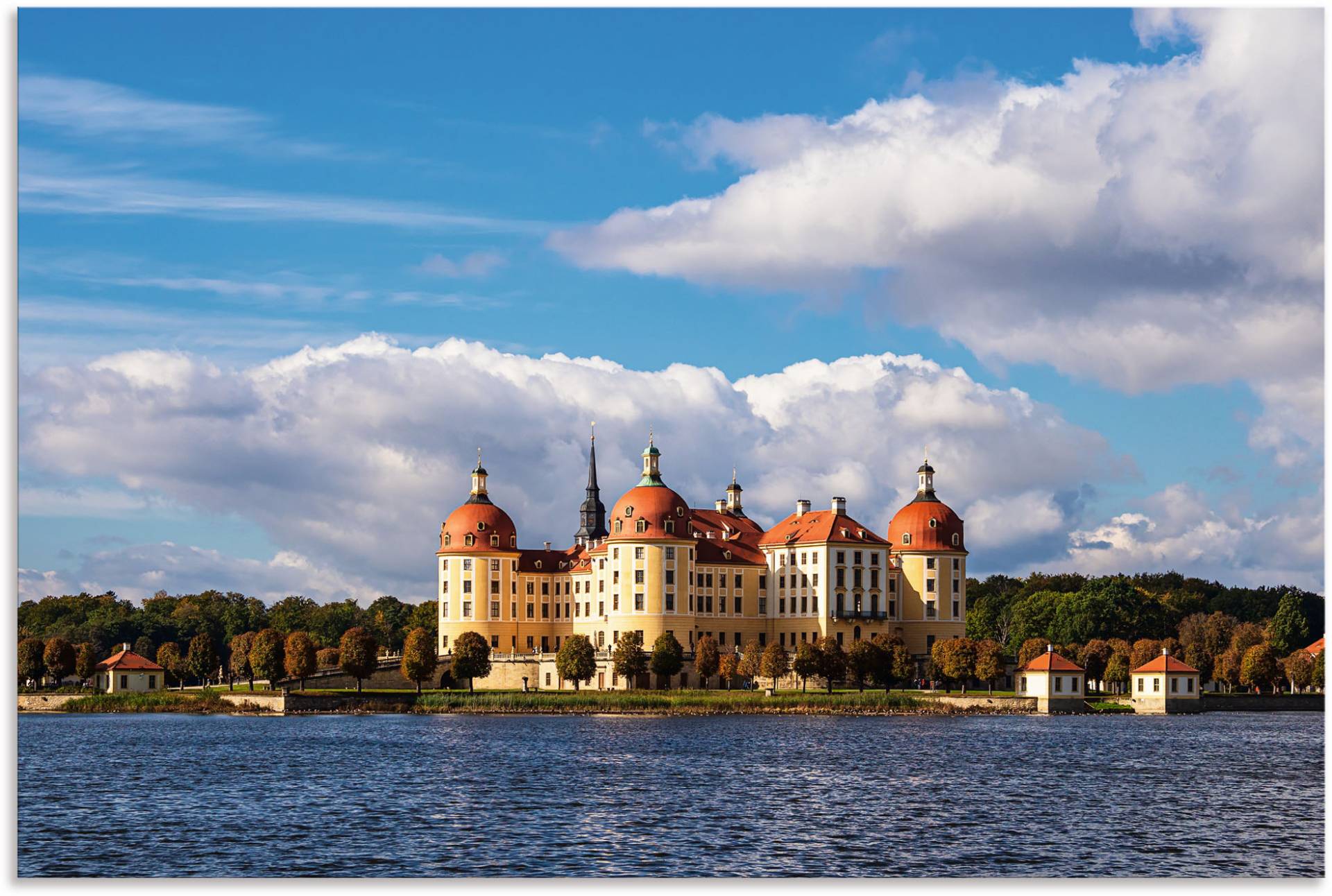 Artland Poster »Blick auf Schloss Moritzburg in Sachsen«, Gebäude, (1 St.), als Alubild, Leinwandbild, Wandaufkleber oder Poster in versch. Grössen von Artland