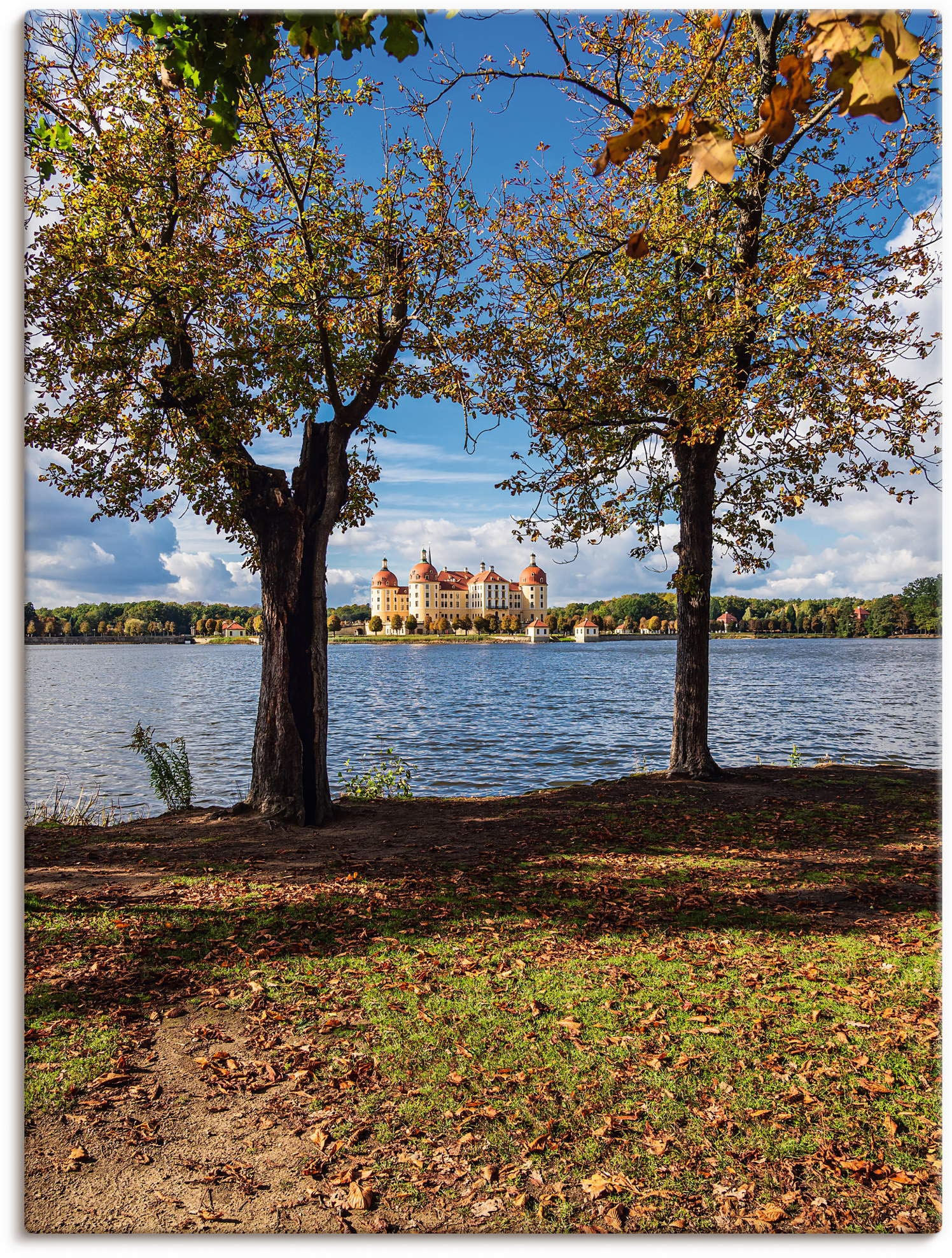 Artland Poster »Blick auf Schloss Moritzburg in Sachsen«, Gebäude, (1 St.), als Alubild, Leinwandbild, Wandaufkleber oder Poster in versch. Grössen von Artland