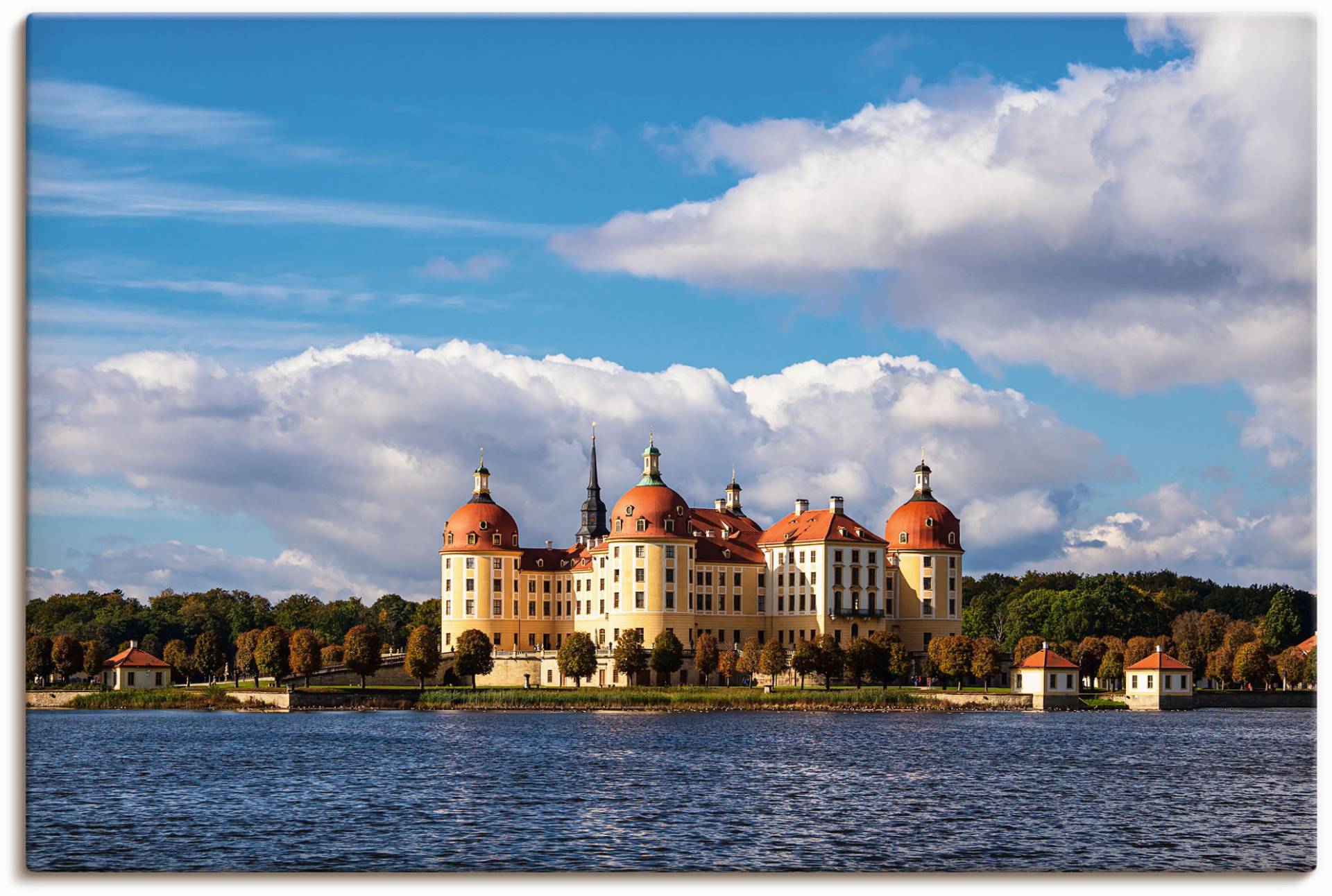 Artland Poster »Blick auf Schloss Moritzburg in Sachsen«, Gebäude, (1 St.), als Alubild, Leinwandbild, Wandaufkleber oder Poster in versch. Grössen von Artland