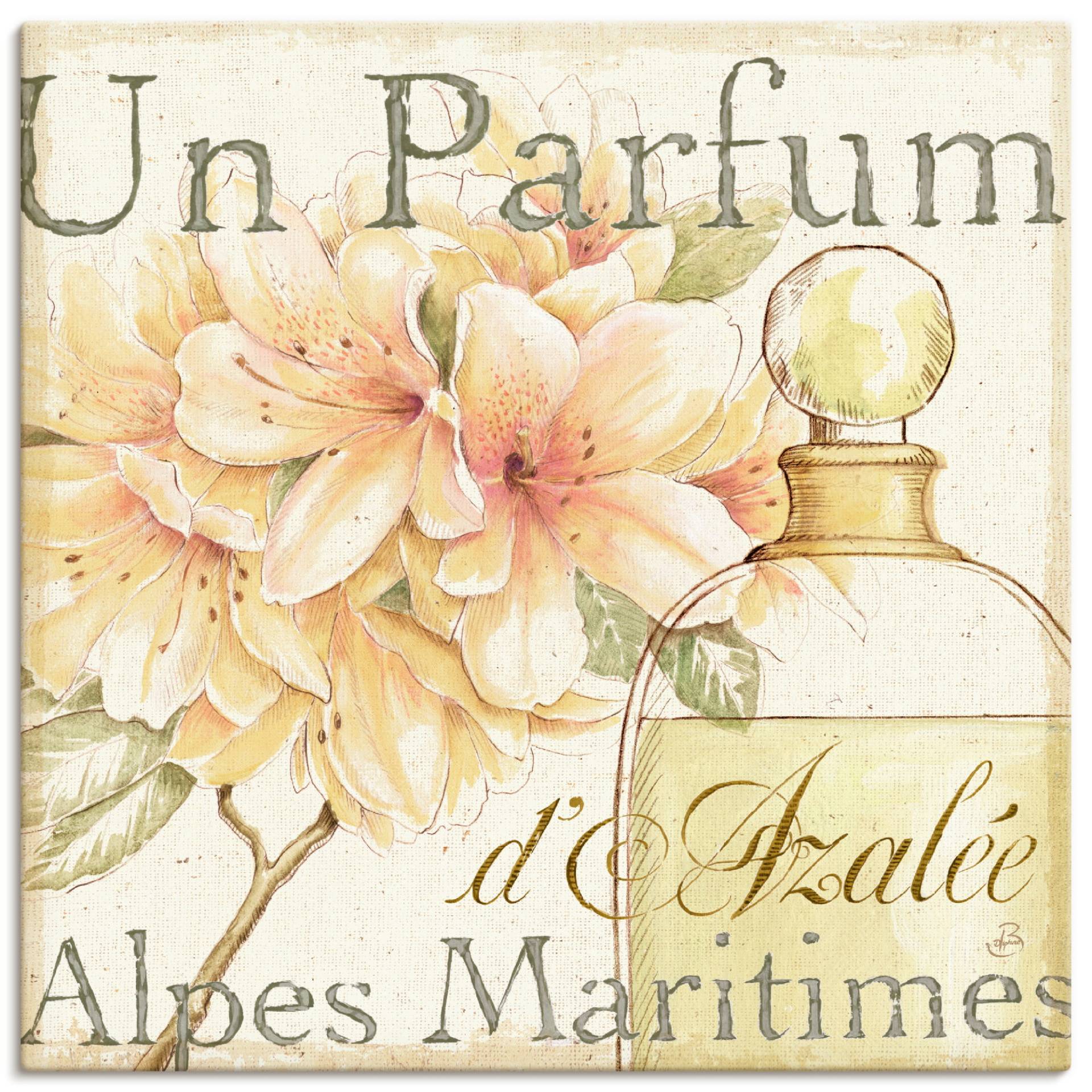 Artland Poster »Blumen und Parfum III«, Schilder, (1 St.), als Leinwandbild, Wandaufkleber oder Poster in versch. Grössen von Artland