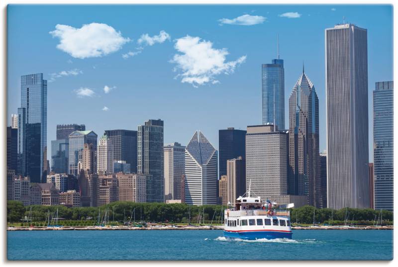 Artland Poster »Chicago Skyline«, Amerika, (1 St.), als Alubild, Leinwandbild, Wandaufkleber oder Poster in versch. Grössen von Artland