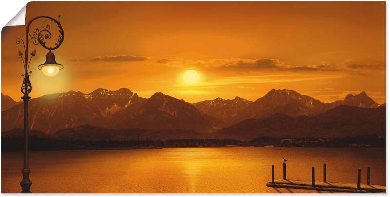 Artland Poster »Der Bergsee im Abendlicht«, Berge, (1 St.), als Leinwandbild, Wandaufkleber oder Poster in versch. Grössen von Artland