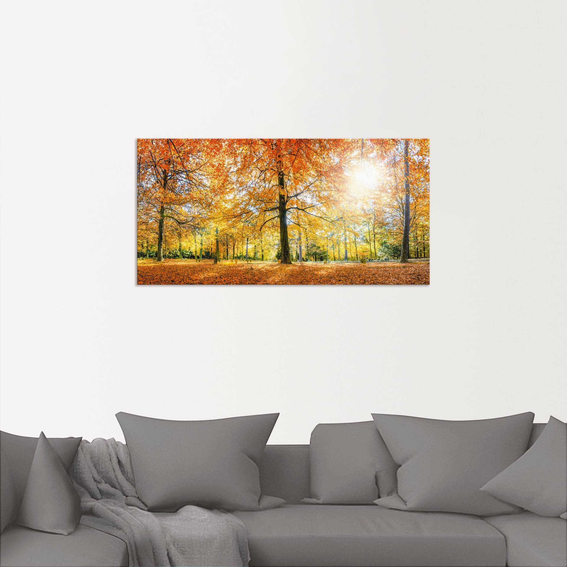 Artland Poster »Herbstwald Panorama«, Wald, (1 St.), als Alubild, Leinwandbild, Wandaufkleber oder Poster in versch. Grössen von Artland