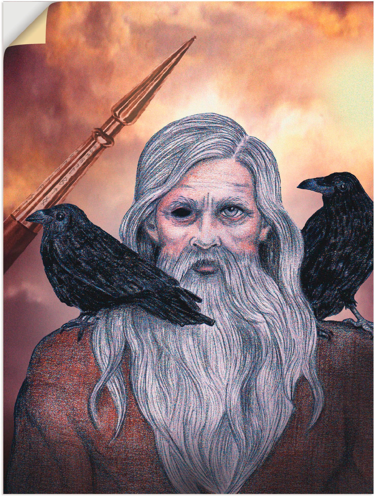 Artland Poster »Odin«, Götter, (1 St.), als Leinwandbild, Wandaufkleber oder Poster in versch. Grössen von Artland