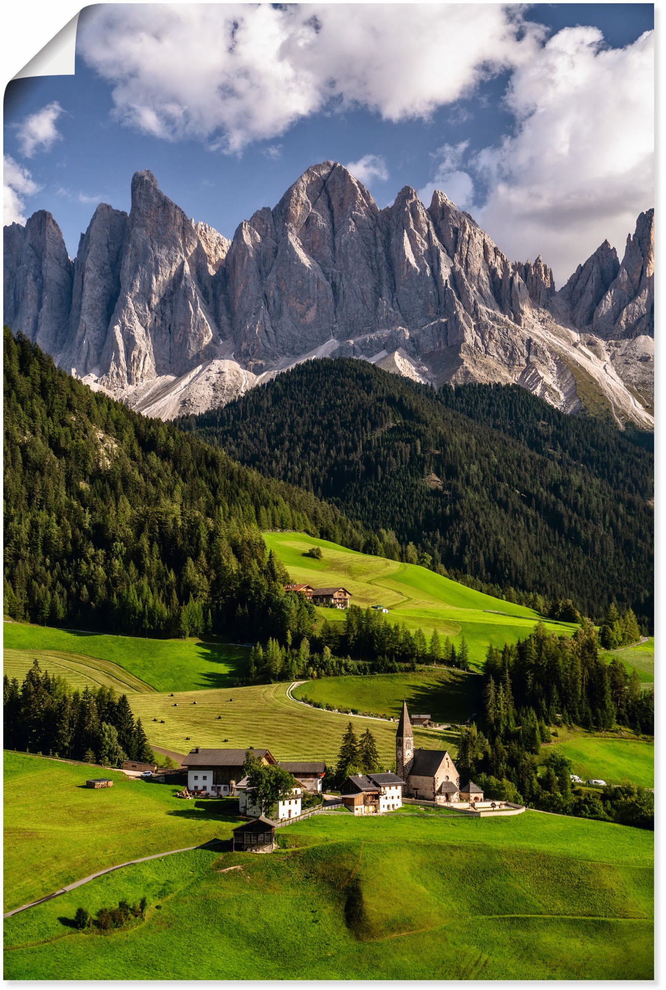 Artland Poster »Sommer in Südtirol in den Dolomiten«, Berge & Alpenbilder, (1 St.), als Alubild, Leinwandbild, Wandaufkleber oder Poster in versch. Grössen von Artland