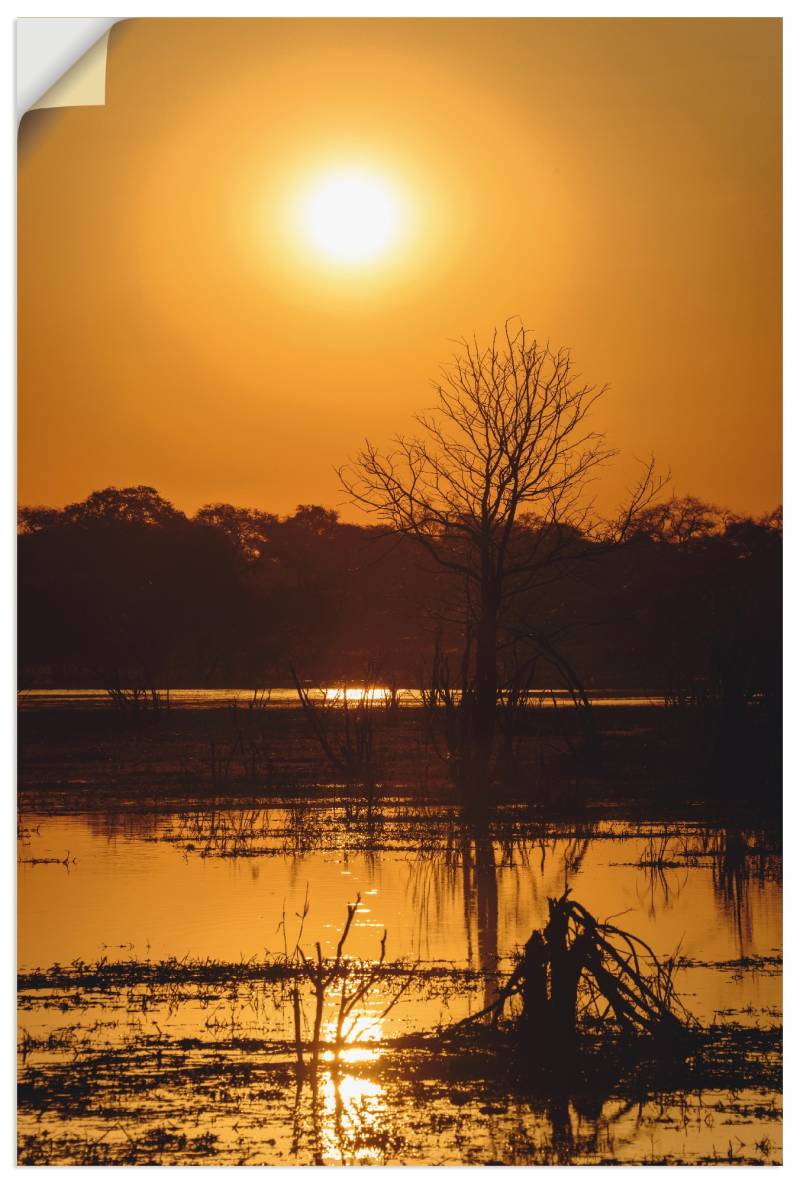 Artland Poster »Sonnenuntergang II«, Afrika, (1 St.), als Alubild, Leinwandbild, Wandaufkleber oder Poster in versch. Grössen von Artland