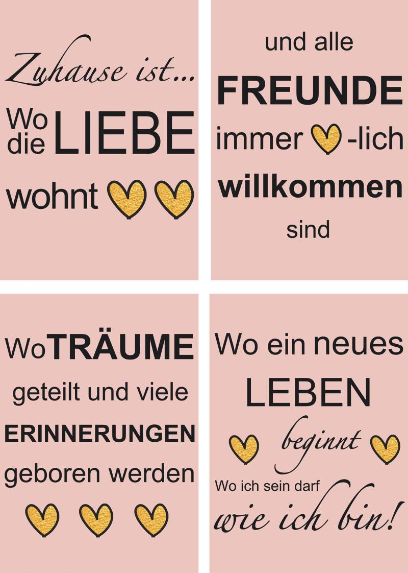 Artland Poster »Wo die Liebe wohnt«, Sprüche & Texte, (4 St.), Poster, Wandbild, Bild, Wandposter von Artland