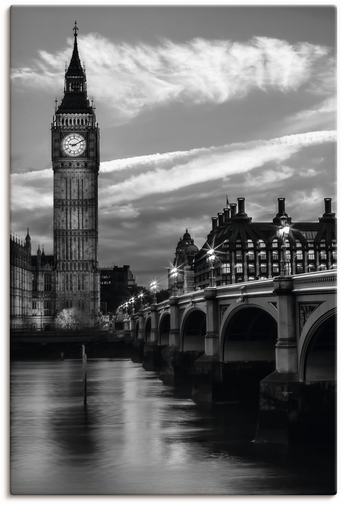 Artland Wandbild »Abends an der Westminster Bridge«, London, (1 St.), als Alubild, Leinwandbild, Wandaufkleber oder Poster in versch. Grössen von Artland