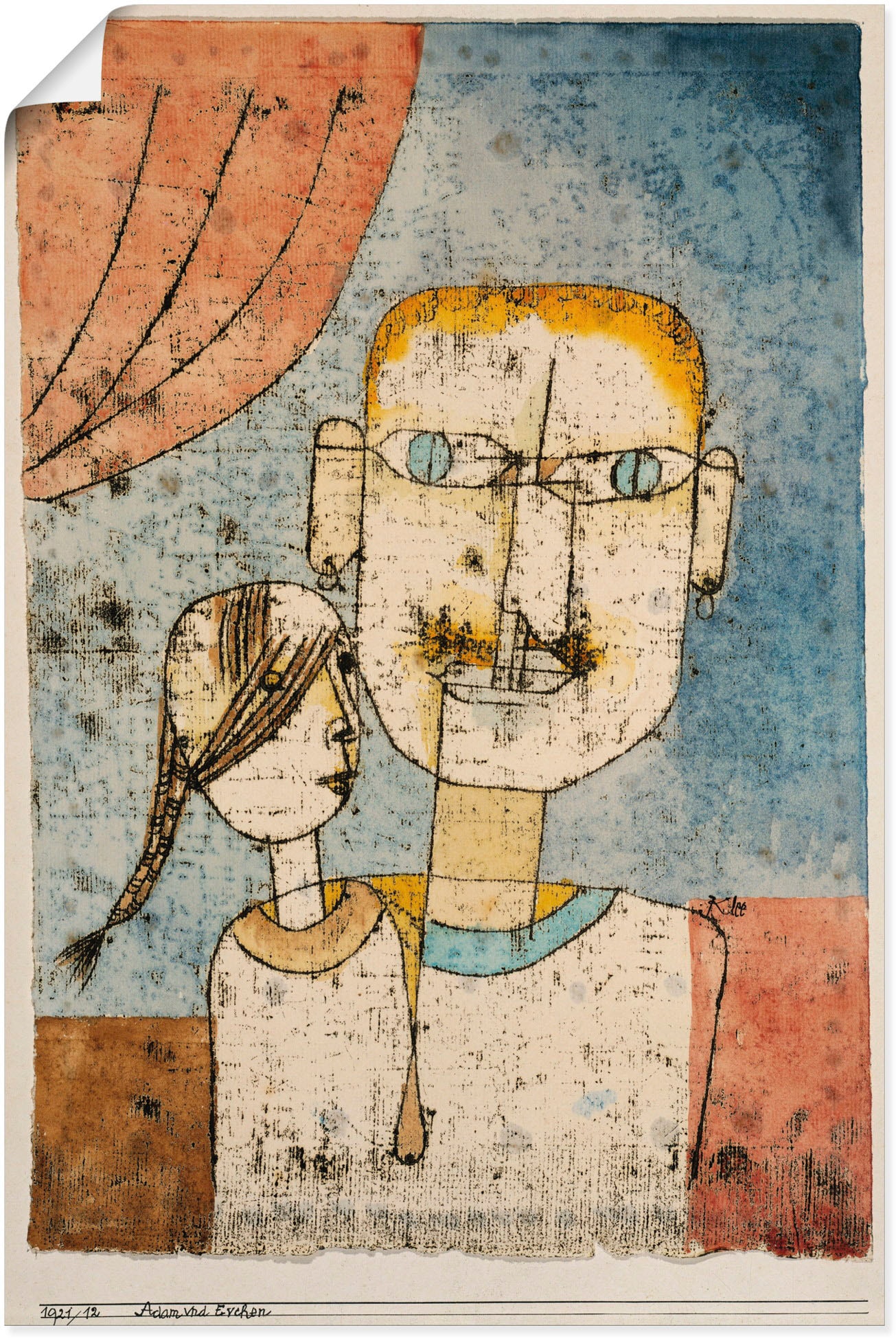 Artland Wandbild »Adam und Evchen. 1921«, Gegenstandslos, (1 St.), als Alubild, Leinwandbild, Wandaufkleber oder Poster in versch. Grössen von Artland