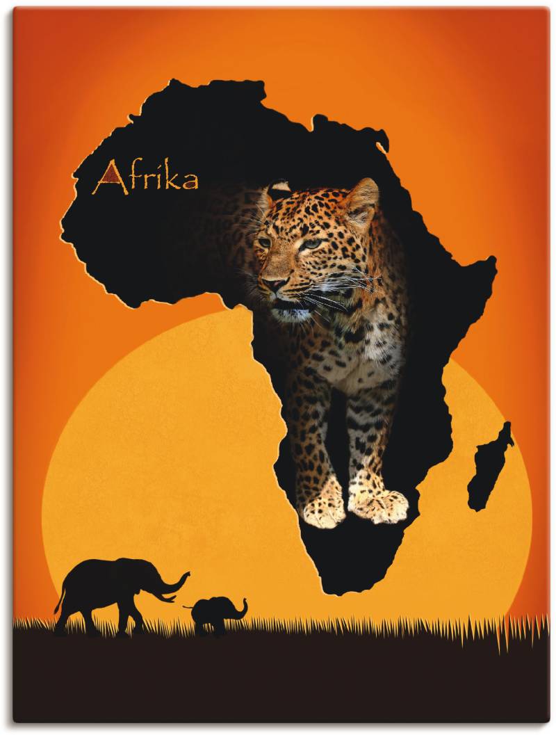 Artland Wandbild »Afrika der schwarze Kontinent«, Wildtiere, (1 St.), als Leinwandbild, Poster, Wandaufkleber in verschied. Grössen von Artland