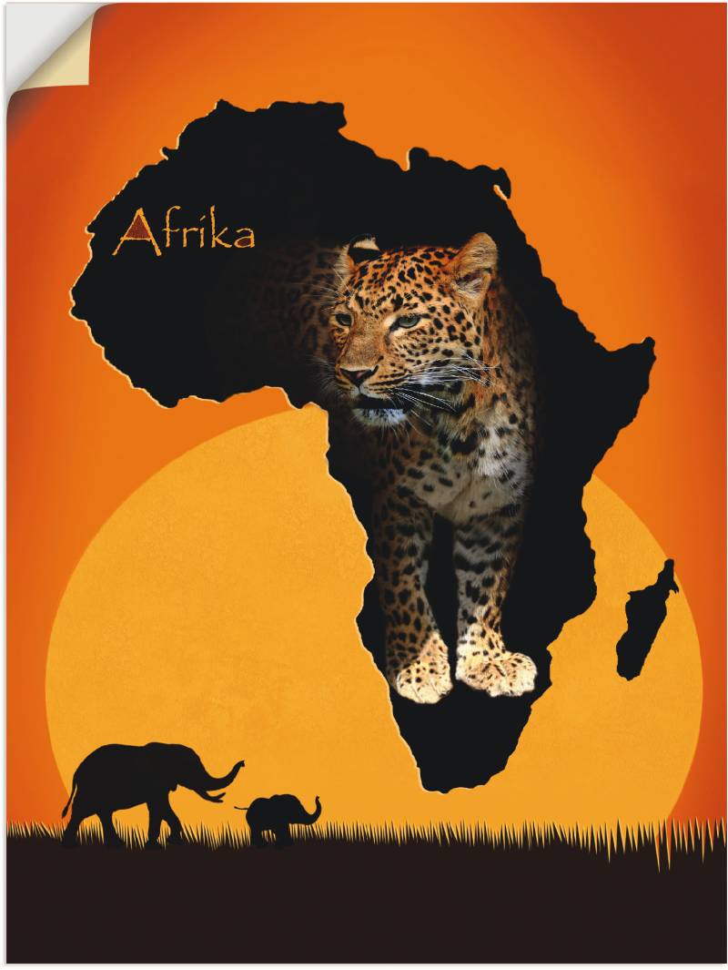 Artland Wandbild »Afrika der schwarze Kontinent«, Wildtiere, (1 St.), als Leinwandbild, Poster, Wandaufkleber in verschied. Grössen von Artland