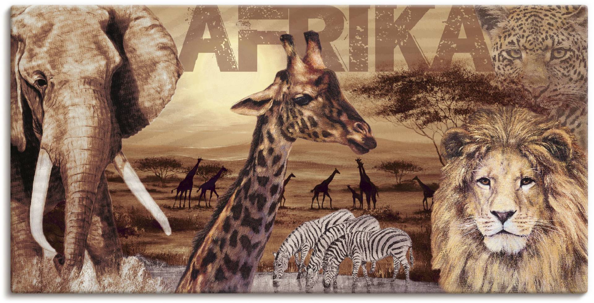 Artland Wandbild »Afrika«, Wildtiere, (1 St.), als Alubild, Outdoorbild, Leinwandbild, Poster, Wandaufkleber von Artland