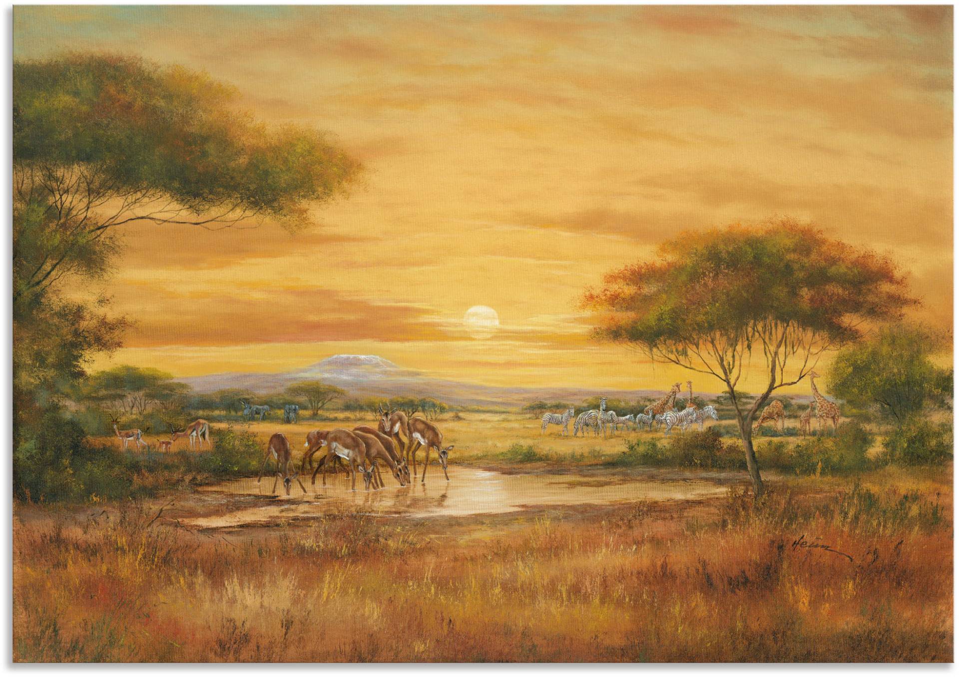 Artland Wandbild »Afrikanische Steppe«, Wildtiere, (1 St.), als Alubild, Outdoorbild, Leinwandbild, Poster in verschied. Grössen von Artland