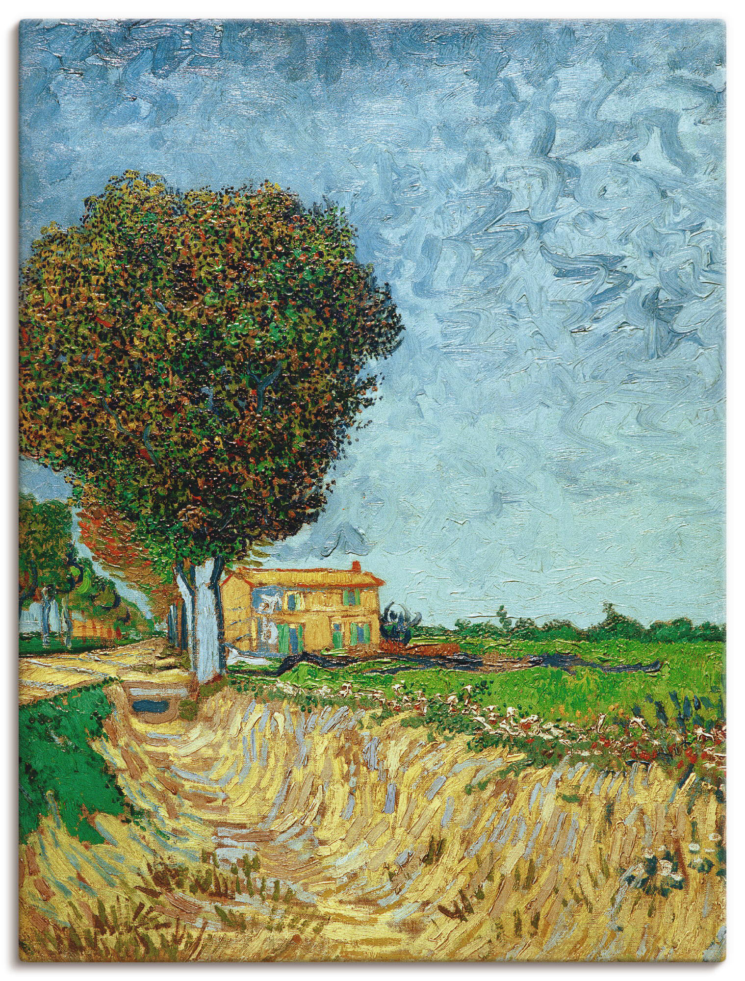 Artland Wandbild »Allee bei Arles mit Häusern«, Felder, (1 St.), als Leinwandbild, Wandaufkleber oder Poster in versch. Grössen von Artland