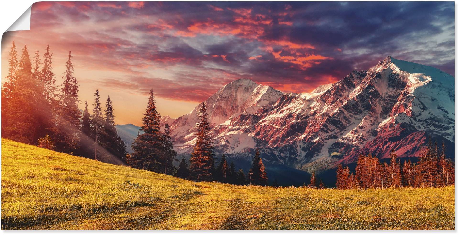 Artland Wandbild »Alpines Hochland«, Berge & Alpenbilder, (1 St.), als Alubild, Outdoorbild, Leinwandbild in verschied. Grössen von Artland