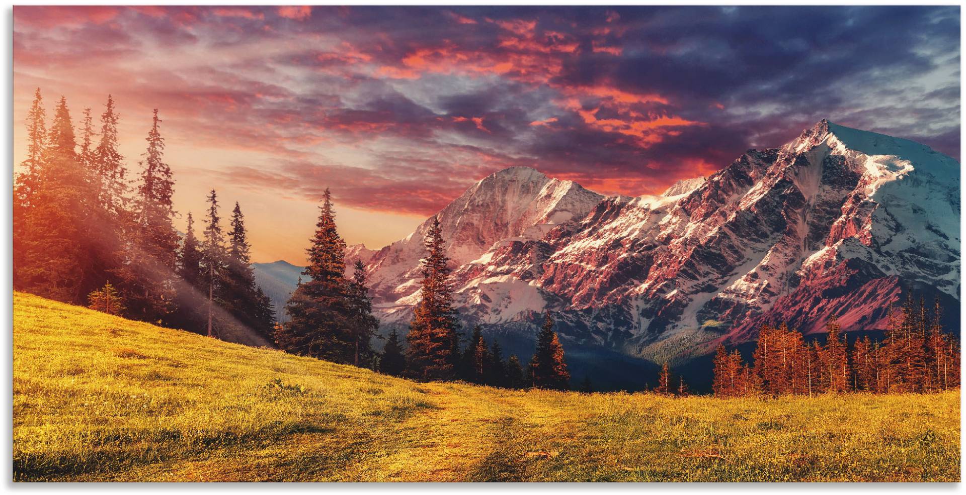 Artland Wandbild »Alpines Hochland«, Berge & Alpenbilder, (1 St.), als Alubild, Outdoorbild, Leinwandbild in verschied. Grössen von Artland