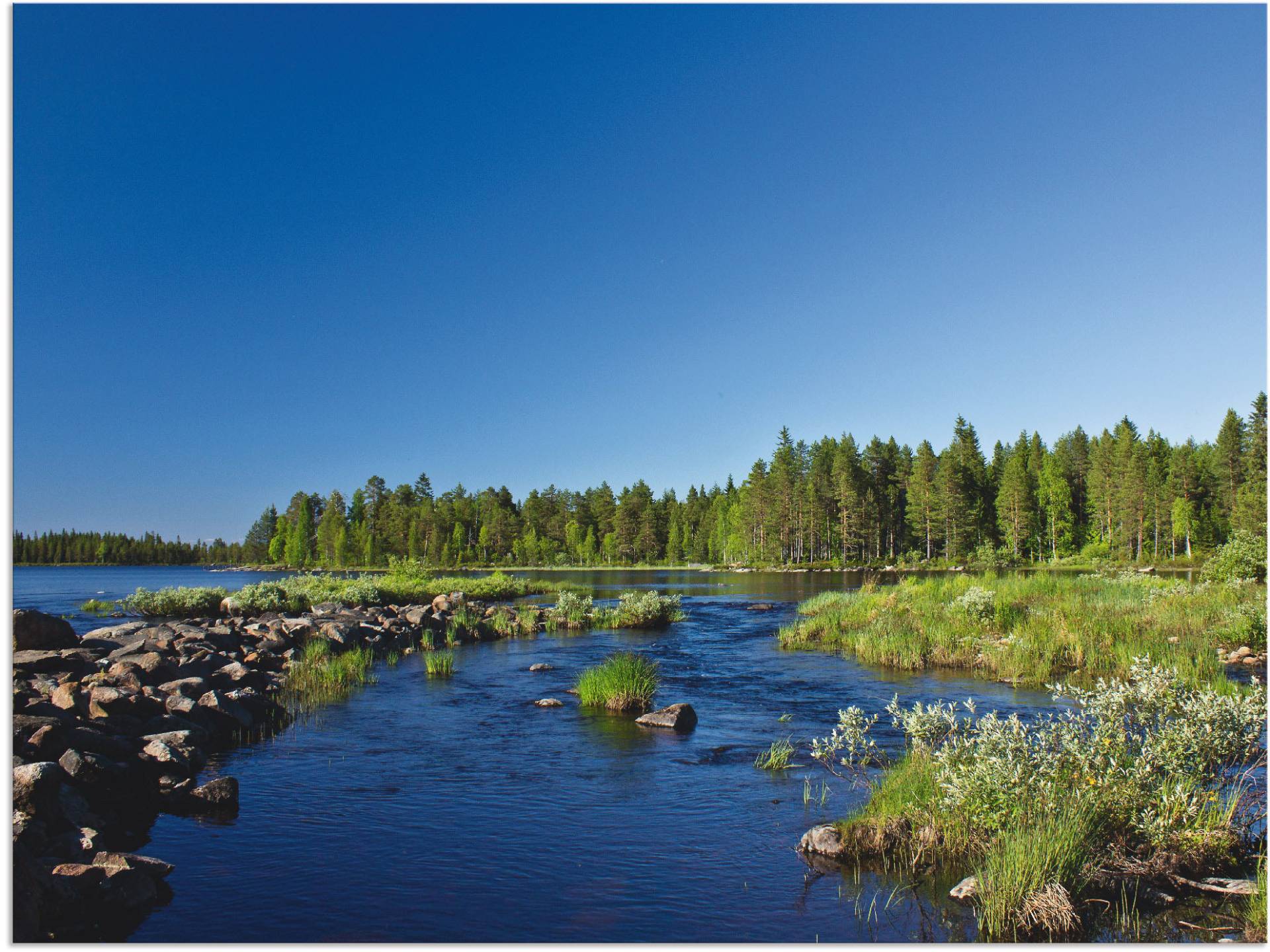 Artland Alu-Dibond-Druck »Am Fluss in Finnland«, Gewässer, (1 St.), für Innen- und Aussenbereich geeignet, Outdoorbild von Artland