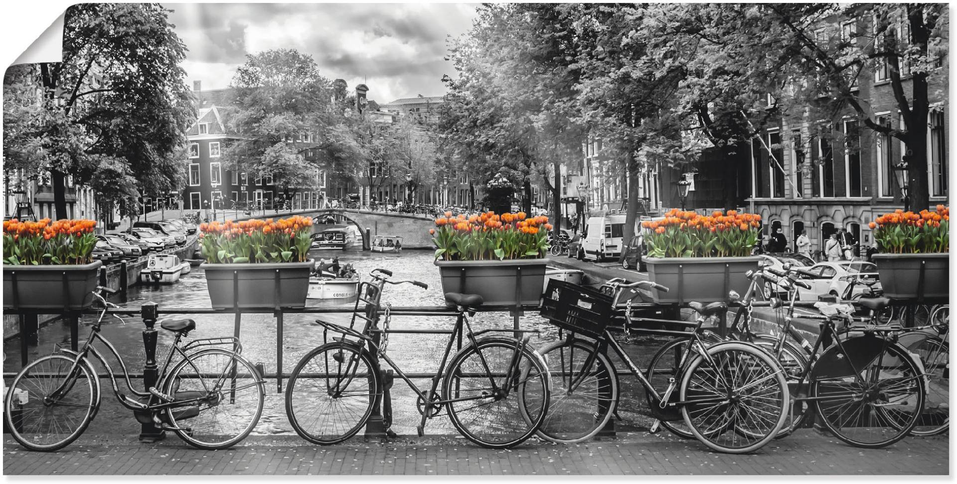 Artland Wandbild »Amsterdam Herengracht I«, Fahrräder, (1 St.), als Leinwandbild, Poster, Wandaufkleber in verschied. Grössen von Artland