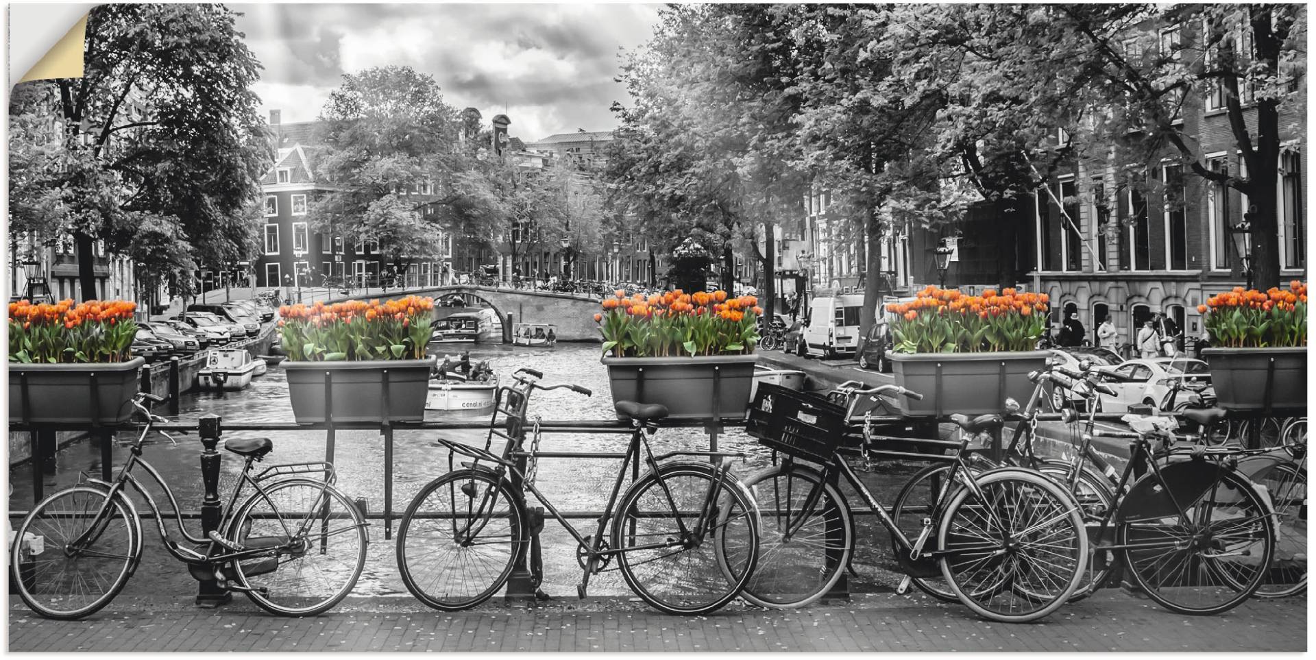 Artland Wandbild »Amsterdam Herengracht I«, Fahrräder, (1 St.), als Leinwandbild, Poster, Wandaufkleber in verschied. Grössen von Artland