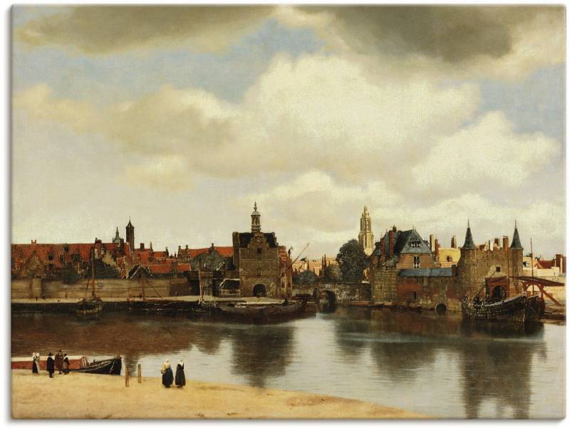 Artland Leinwandbild »Ansicht der Stadt Delft. Um 1660«, Niederlande, (1 St.), auf Keilrahmen gespannt von Artland