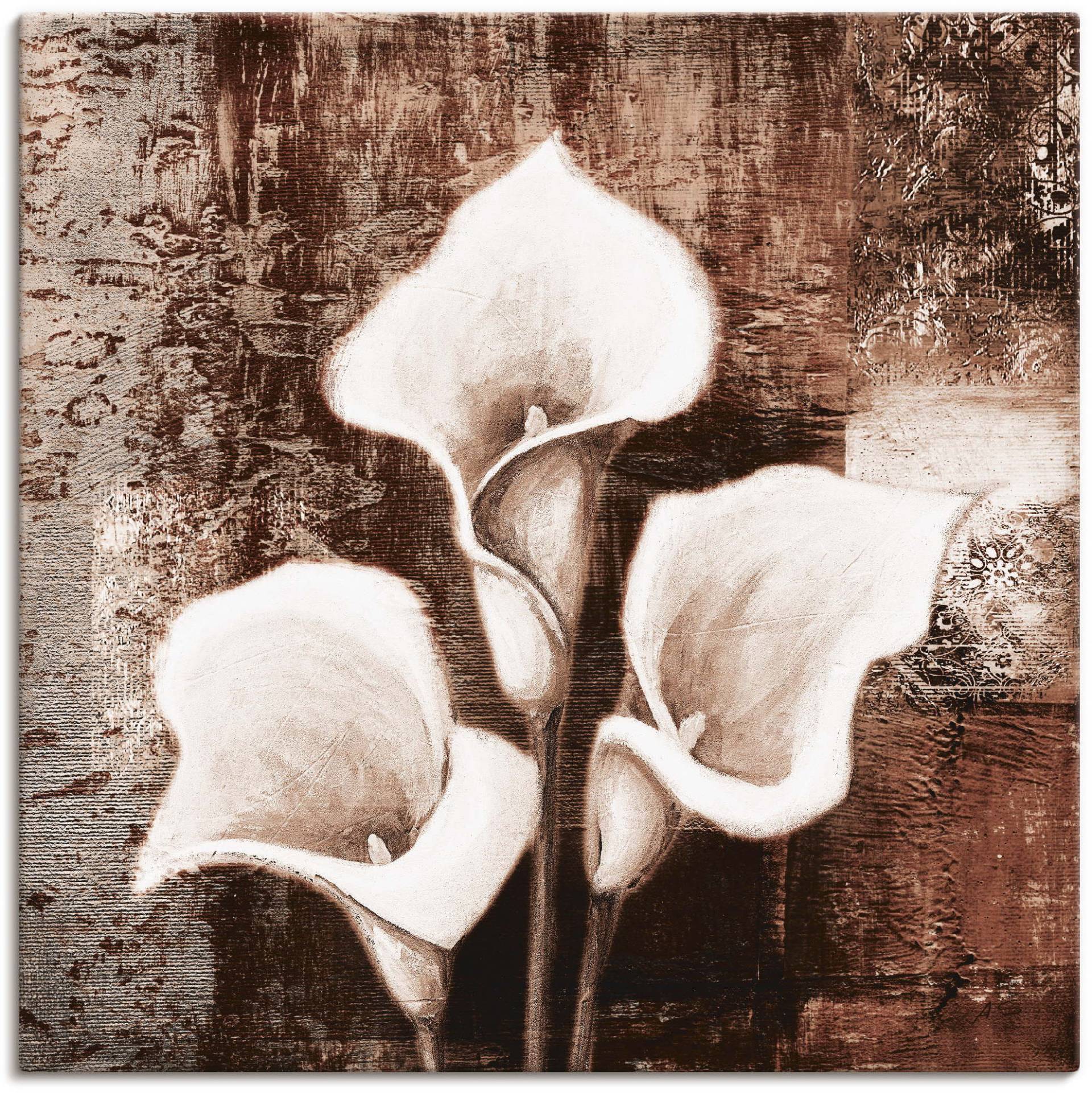 Artland Wandbild »Antike Callas - braun«, Blumen, (1 St.), als Leinwandbild, Poster in verschied. Grössen von Artland