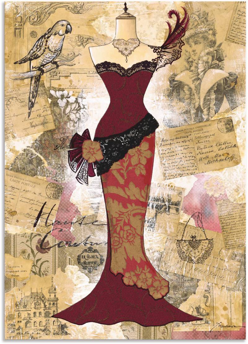 Artland Wandbild »Antikes Kleid - Collage«, Mode, (1 St.), als Alubild, Outdoorbild, Leinwandbild, Poster in verschied. Grössen von Artland