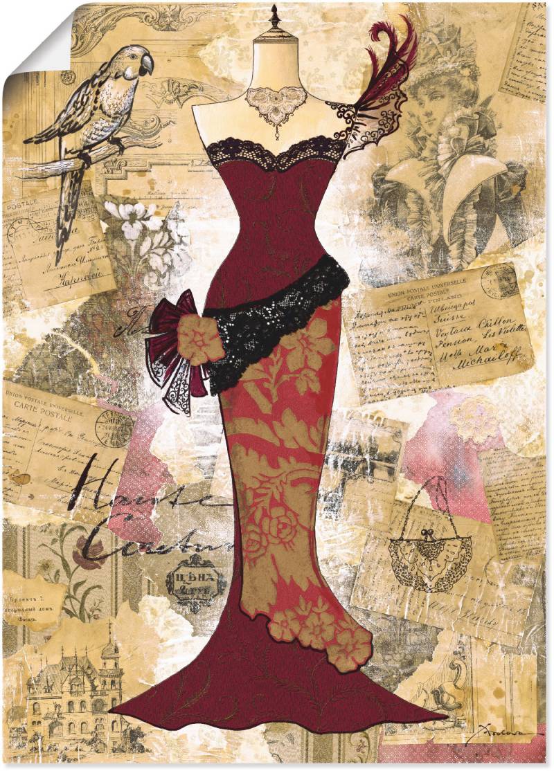 Artland Wandbild »Antikes Kleid - Collage«, Mode, (1 St.), als Alubild, Outdoorbild, Leinwandbild, Poster in verschied. Grössen von Artland