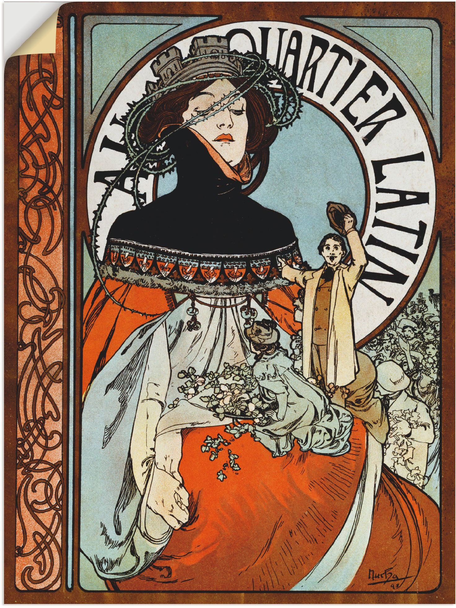 Artland Wandbild »Au Quartier Latin. 1898«, Frau, (1 St.), als Leinwandbild, Wandaufkleber oder Poster in versch. Grössen von Artland