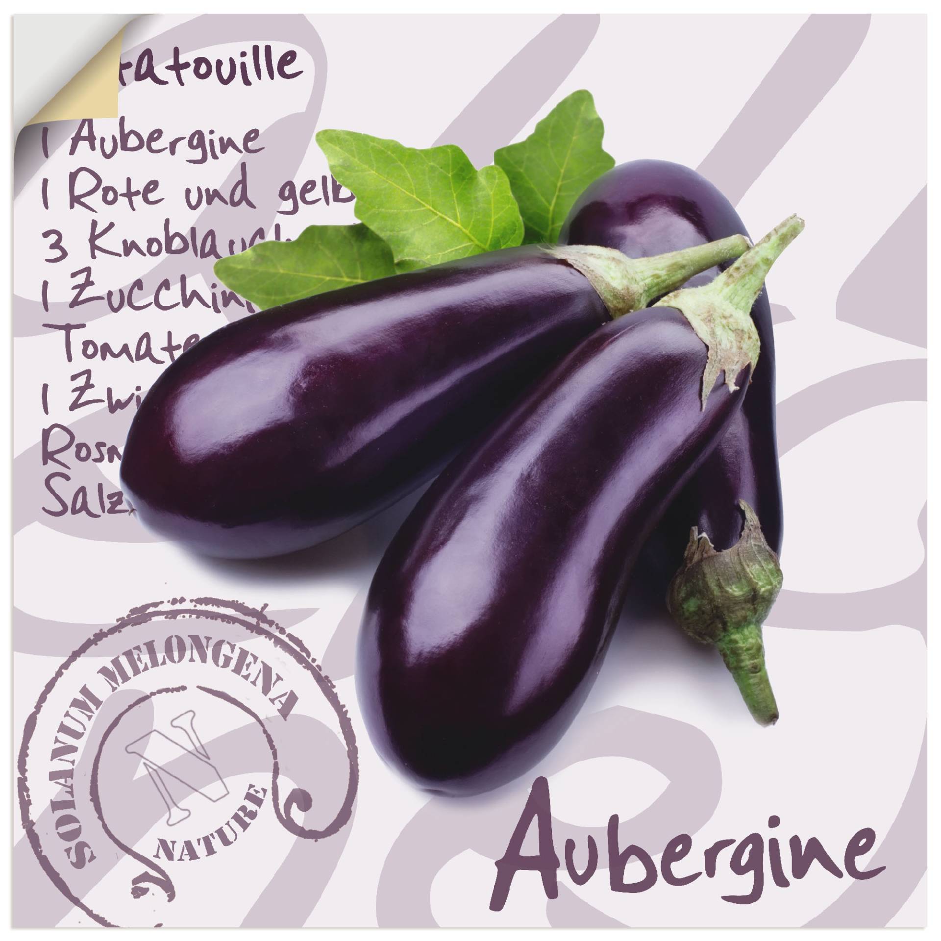 Artland Wandbild »Aubergine«, Lebensmittel, (1 St.), als Alubild, Leinwandbild, Wandaufkleber oder Poster in versch. Grössen von Artland