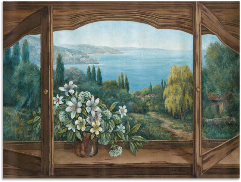 Artland Wandbild »Ausblick auf´s Meer«, Fensterblick, (1 St.), als Alubild, Leinwandbild, Wandaufkleber oder Poster in versch. Grössen von Artland