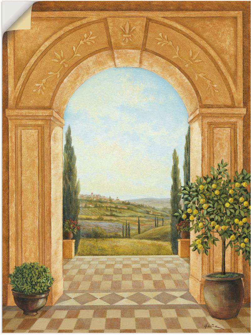 Artland Wandbild »Ausblick mit Zitronenbaum«, Fensterblick, (1 St.), als Leinwandbild, Poster, Wandaufkleber in verschied. Grössen von Artland