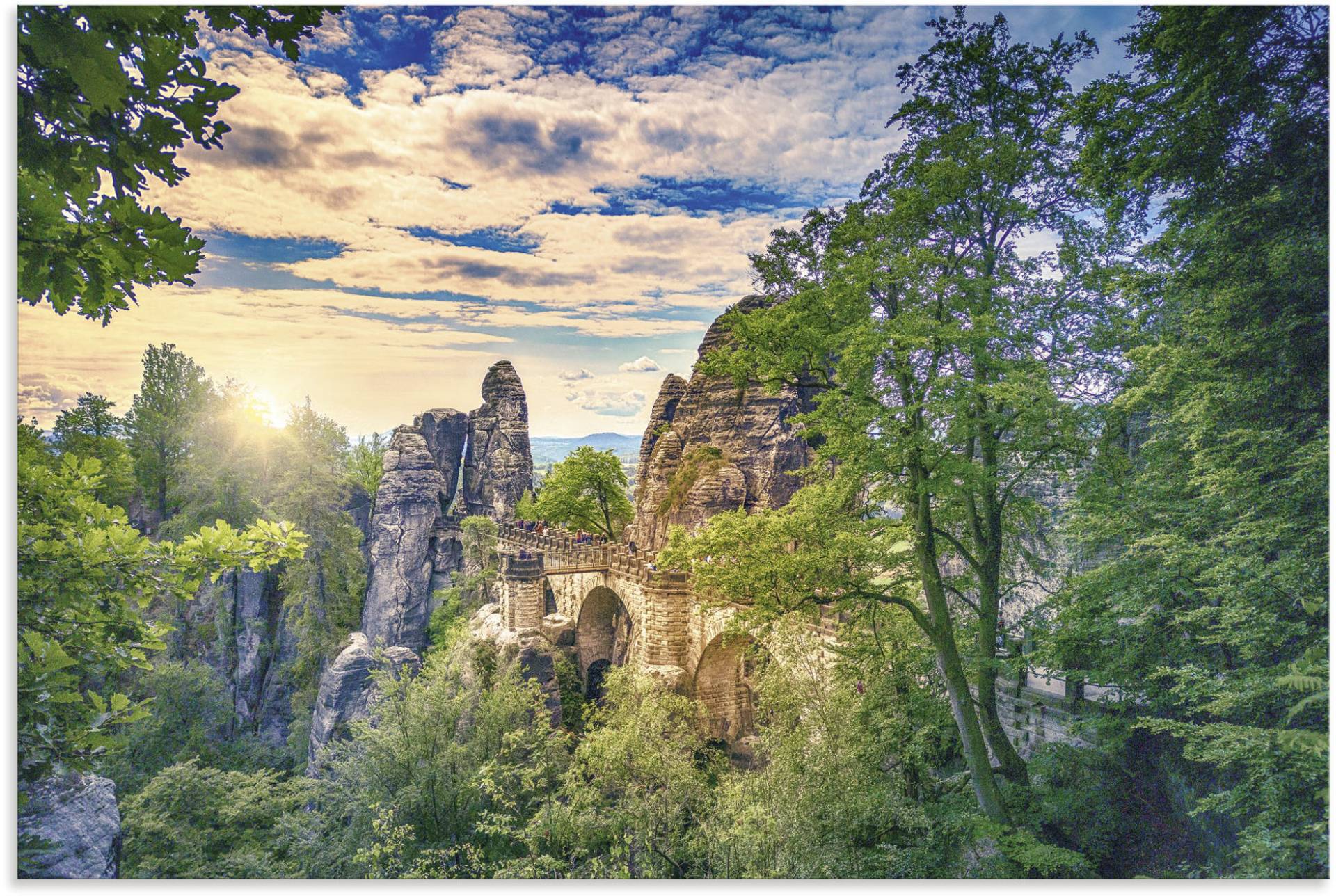 Artland Wandbild »Basteibrücke in der Sächsischen Schweiz«, Felsen, (1 St.), als Alubild, Outdoorbild, Leinwandbild in verschied. Grössen von Artland