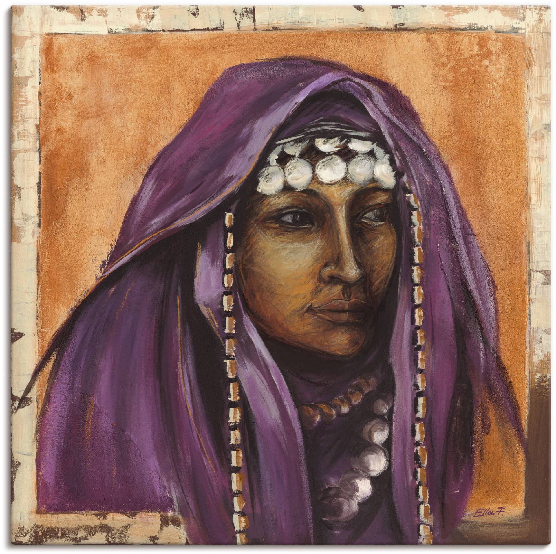 Artland Leinwandbild »Beduinin II mit auberginefarbenem Tuch«, Frau, (1 St.), auf Keilrahmen gespannt Artland Leinwandbild »Beduinin II mit auberginefarbenem Tuch«, Frau, (1 St.), auf Keilrahmen gespannt von Artland