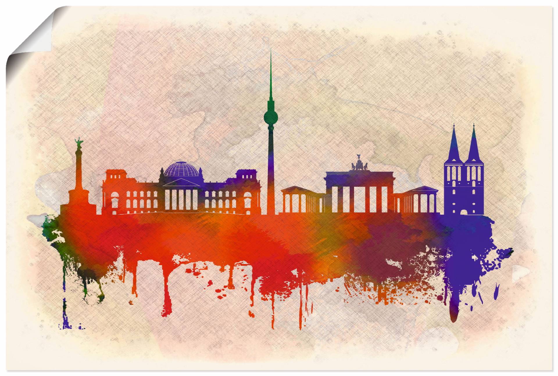 Artland Wandbild »Berlin Deutschland Skyline«, Deutschland, (1 St.), als Alubild, Leinwandbild, Wandaufkleber oder Poster in versch. Grössen von Artland