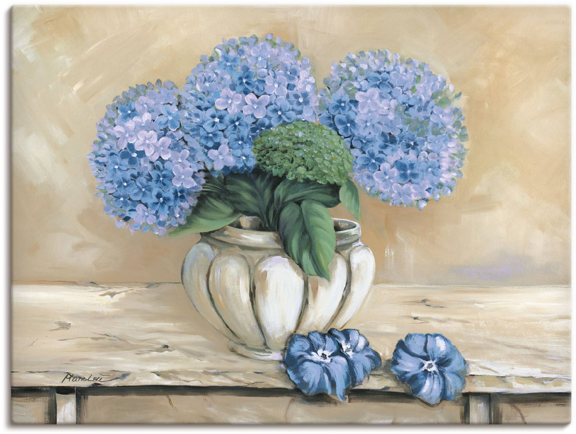 Artland Leinwandbild »Blaue Hortensien«, Blumen, (1 St.), auf Keilrahmen gespannt von Artland