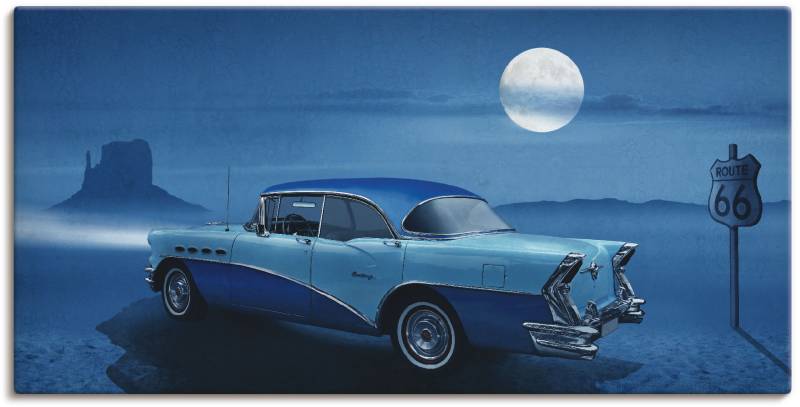 Artland Wandbild »Blaue Nacht auf der Route 66«, Auto, (1 St.), als Leinwandbild, Poster in verschied. Grössen von Artland