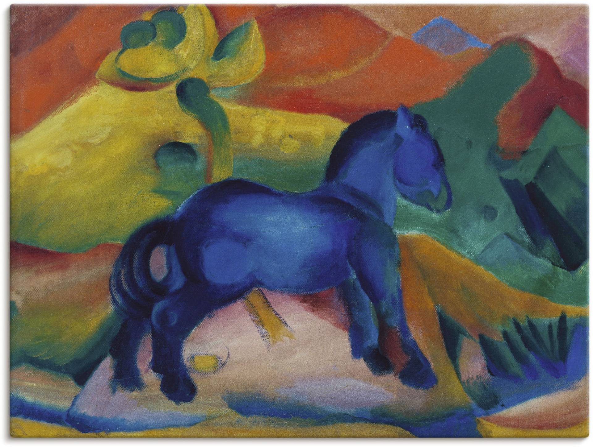 Artland Leinwandbild »Blaues Pferdchen Kinderbild. 1912.«, Tiere, (1 St.), auf Keilrahmen gespannt von Artland