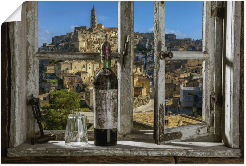 Artland Wandbild »Blick aus dem Fenster Matera, Italien«, Fenster & Türen, (1 St.), als Alubild, Outdoorbild, Leinwandbild, Poster, Wandaufkleber von Artland