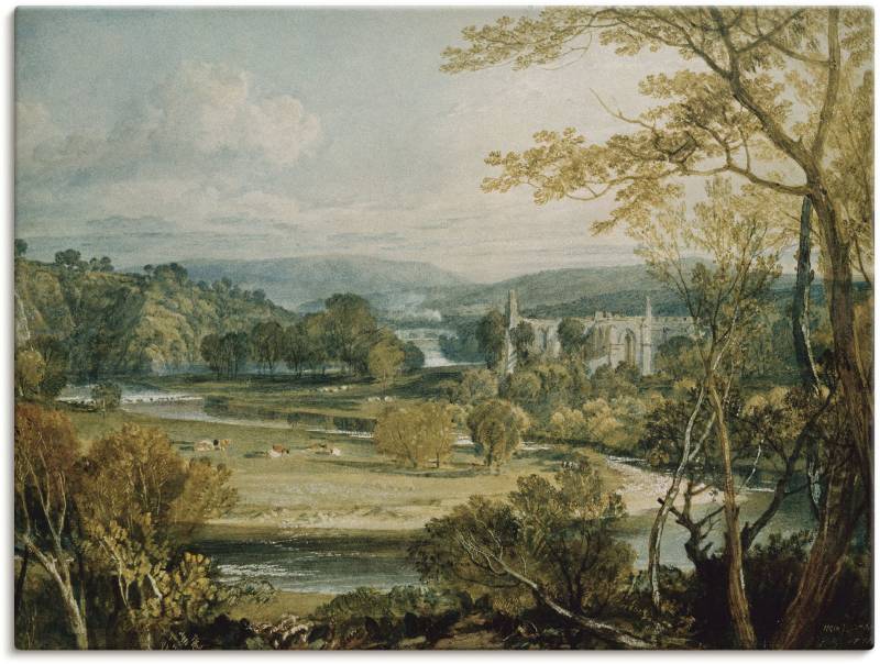 Artland Wandbild »Blick zur Bolton Abbey, Yorkshire. 1809«, Wiesen & Bäume, (1 St.), als Leinwandbild, Poster in verschied. Grössen von Artland