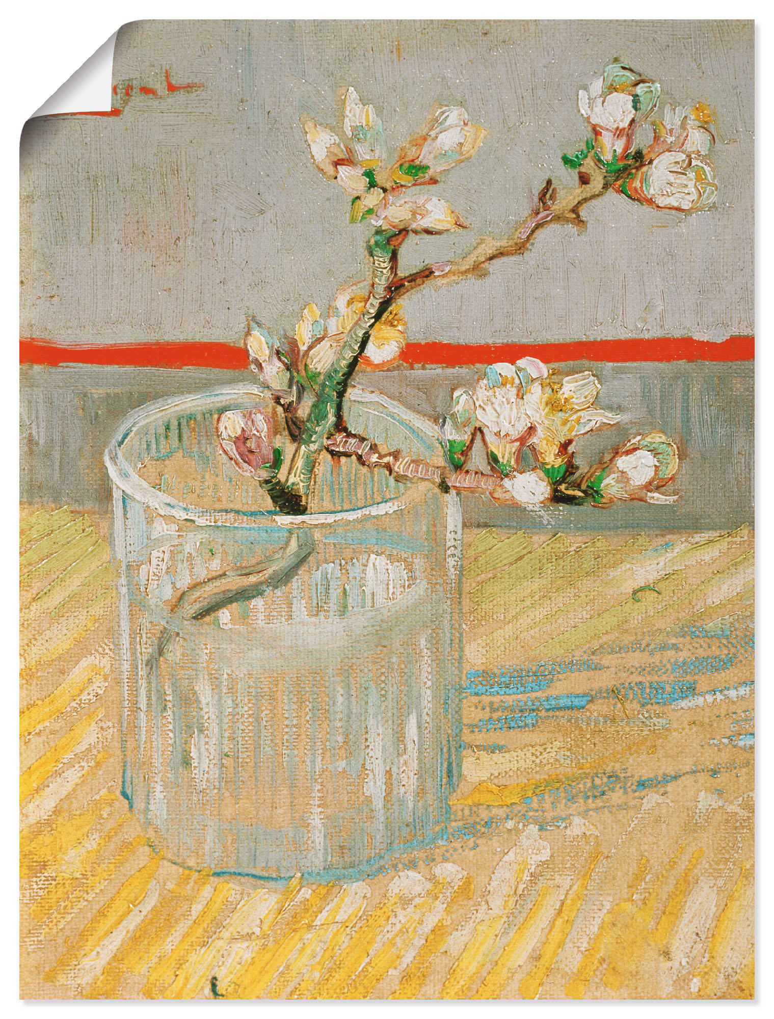 Artland Wandbild »Blühender Mandelbaumzweig in einem Glas«, Blumen, (1 St.), als Leinwandbild, Wandaufkleber oder Poster in versch. Grössen von Artland